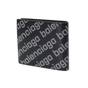 Balenciaga Bifold Logogram Black Calfskin Leather Wallet